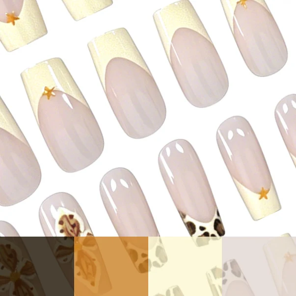 Decorative Acrylic Nail Extensions with Floral and Leopard Design Stornfield