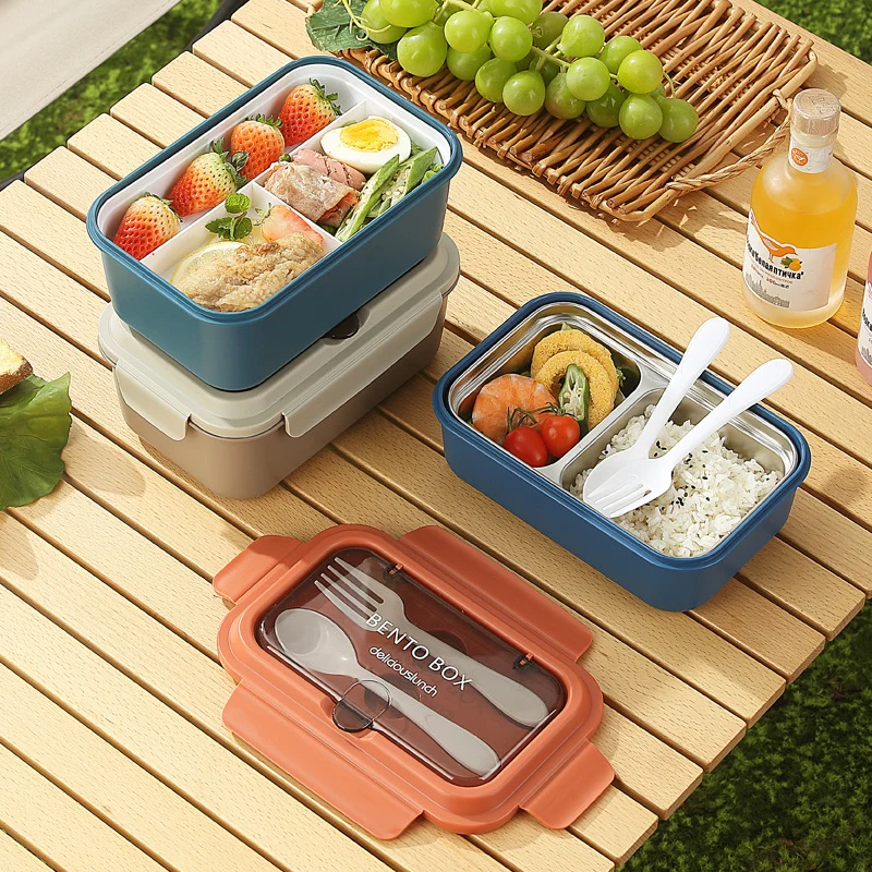Multi-Compartment Bento Lunchbox mit integrierten Besteck