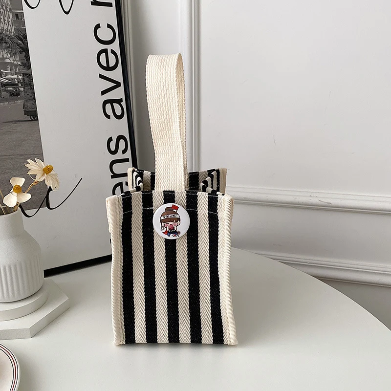 Striped Canvas Tote Bag
