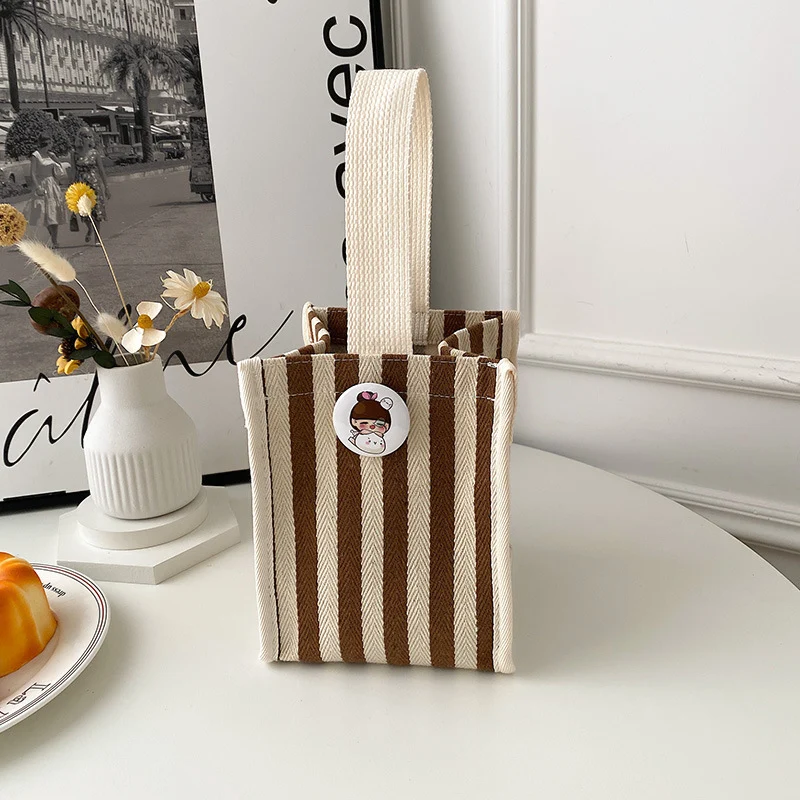 Striped Canvas Tote Bag
