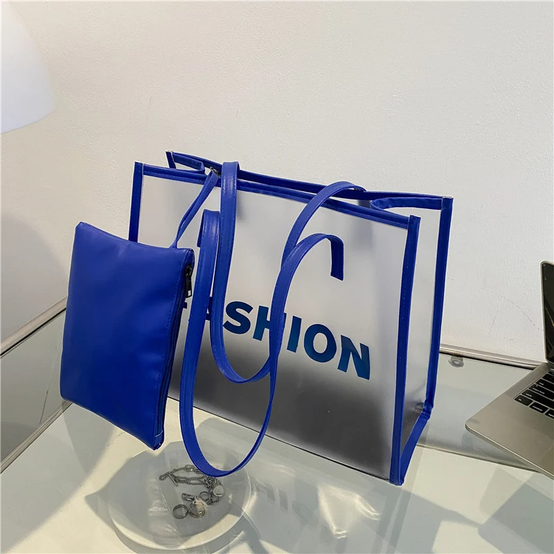 Modern Transparent Tote Bag with Pouch