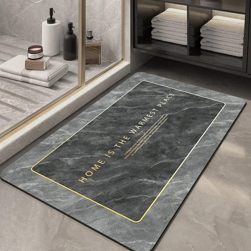 Diatomaceous earth bath mat, non-slip