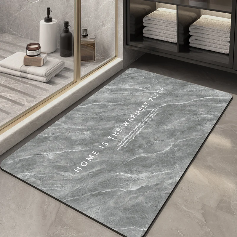 Diatomaceous earth bath mat, non-slip