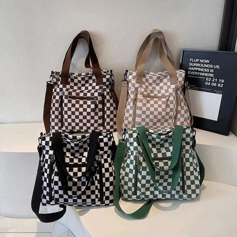 Versatile Checkered Tote Bag Stornfield