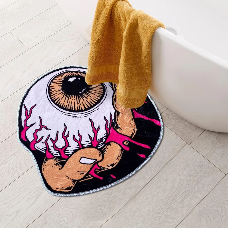 Ghost-Themed Plush Bath Mat Stornfield