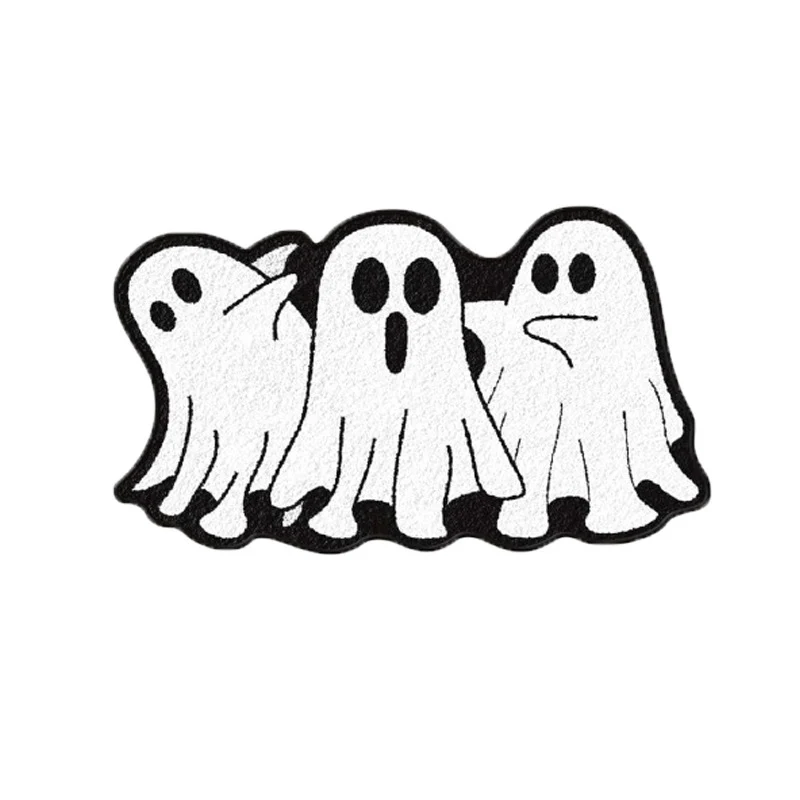 Ghost-Themed Plush Bath Mat Stornfield