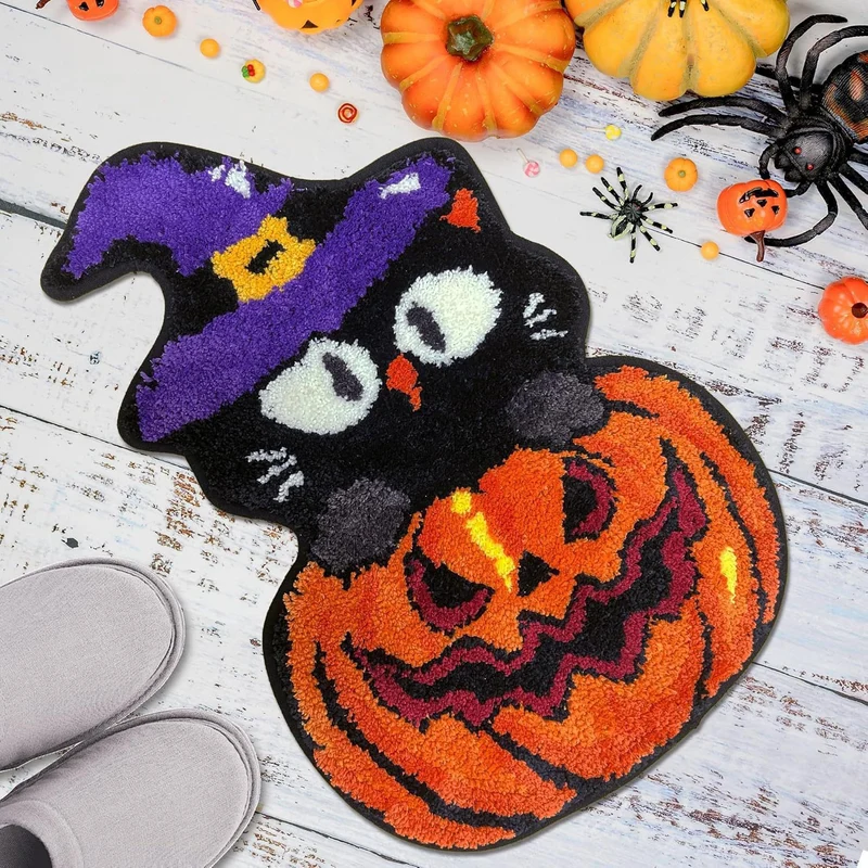 Ghost-Themed Plush Bath Mat Stornfield