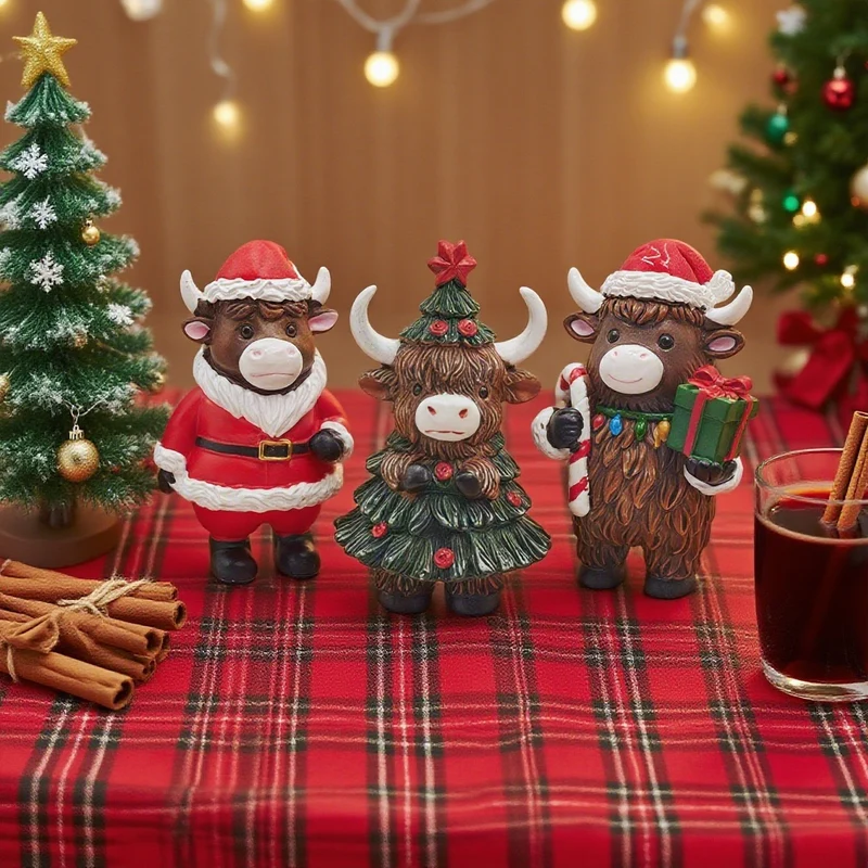 Weihnachtsdeko Figur im Hochlandrind-Design Karnz
