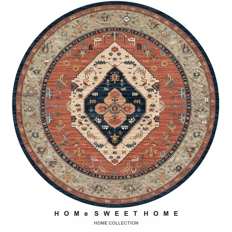 Vintage-Inspired Round Rug