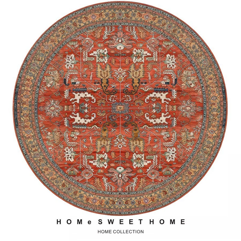 Vintage-Inspired Round Rug