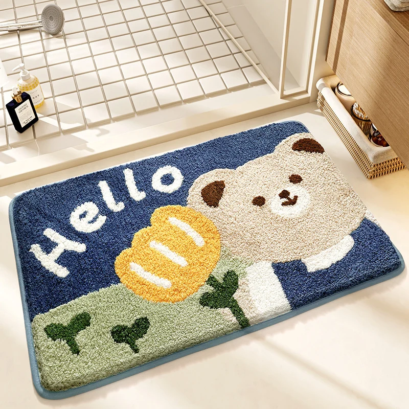 Cute Bear Theme Bath Mat
