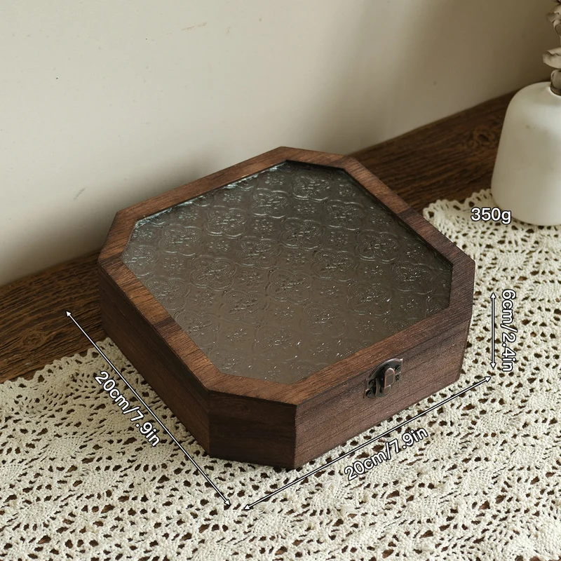 Vintage Octagonal Wooden Jewelry Box