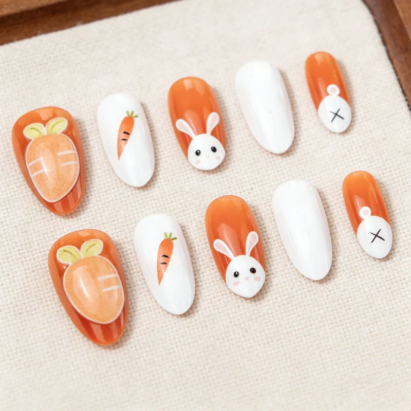 Cute Bunny and Carrot Nail Art Stornfield