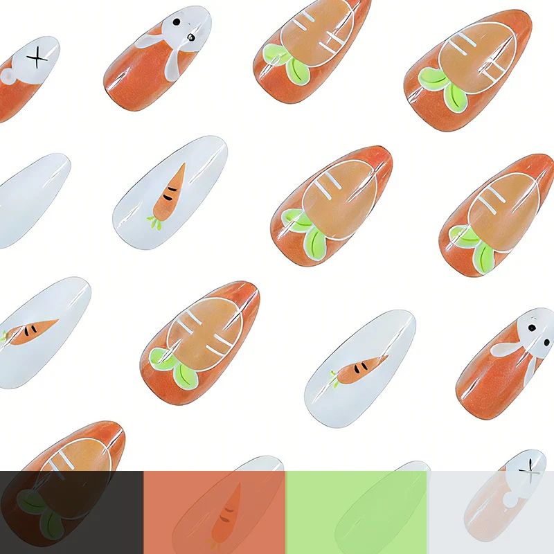 Cute Bunny and Carrot Nail Art Stornfield