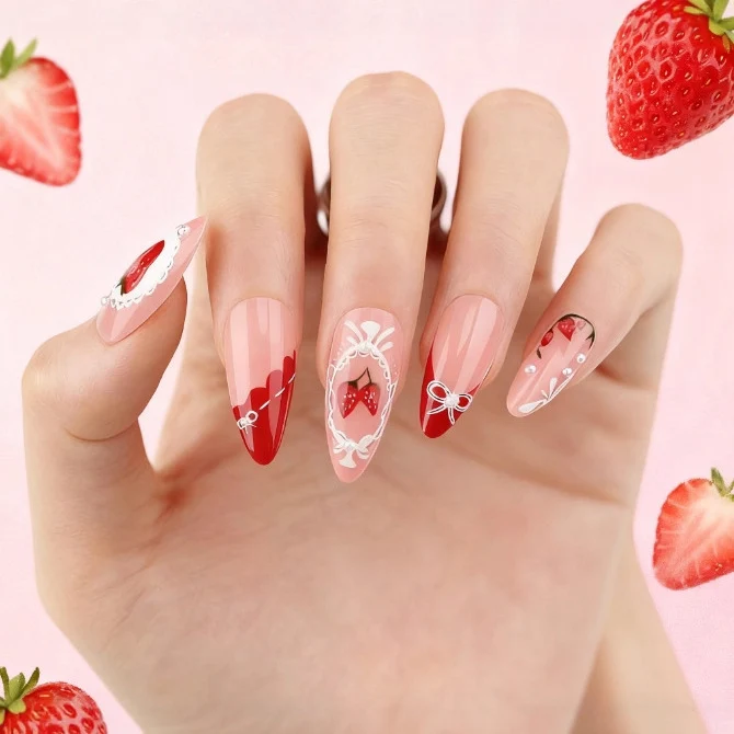 Creative Strawberry Nail Art Enhancements Stornfield
