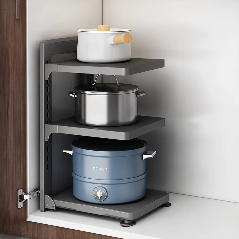 Topfregal, mehrstöckig, Gunmetal, faltbar