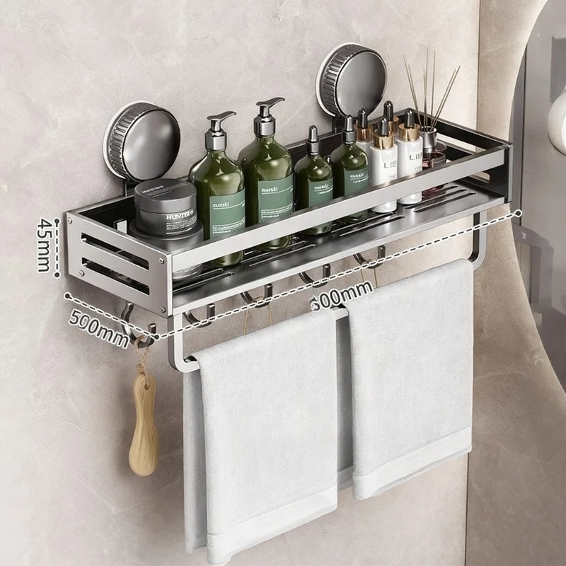 Saugnapf-Wandregal Badezimmer, Weltraum-Aluminium
