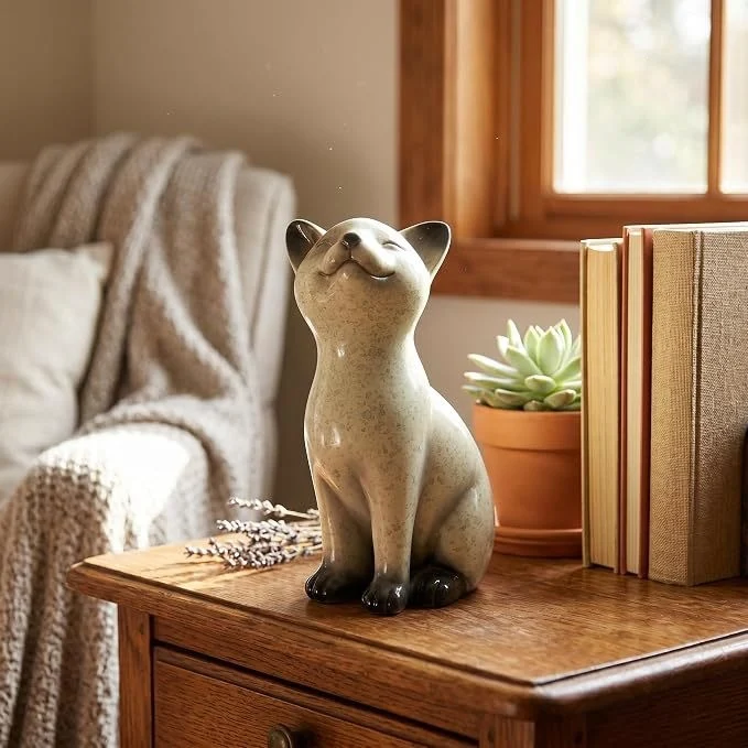 Resinstatue einer Katze Karnz
