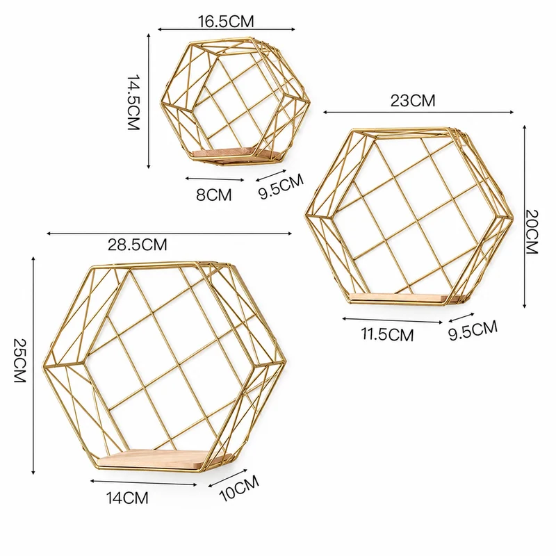 Geometric Wire Shelf Organizer