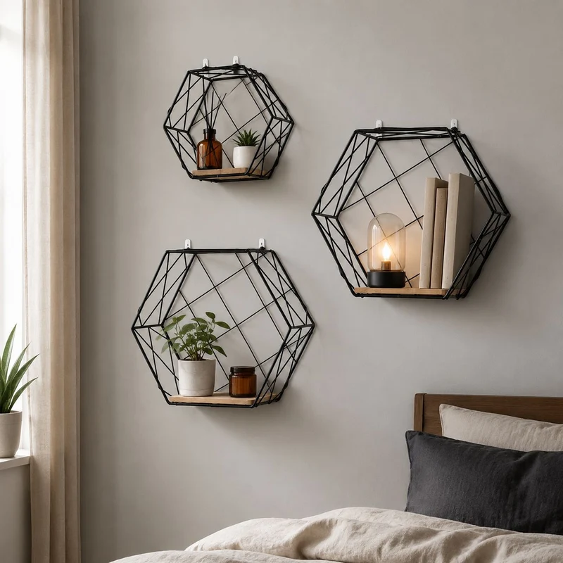 Geometric Wire Shelf Organizer