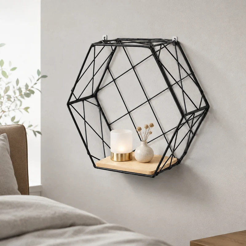Geometric Wire Shelf Organizer