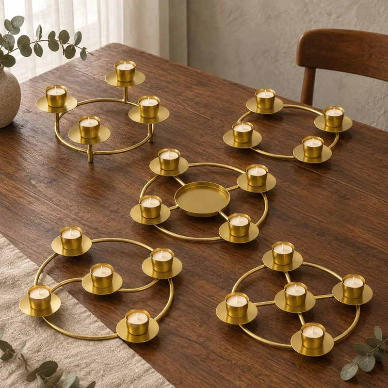 Geometric Multi-Candle Holder