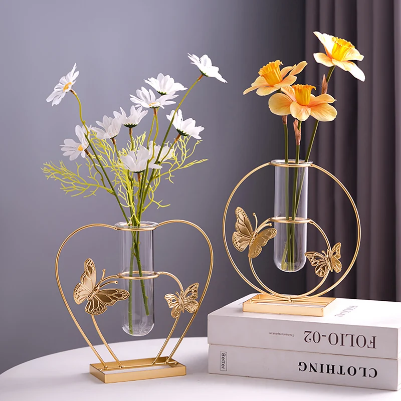 Decorative Butterfly Glass Test Tube Vase Holder