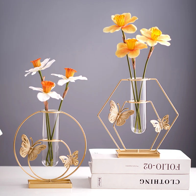 Decorative Butterfly Glass Test Tube Vase Holder