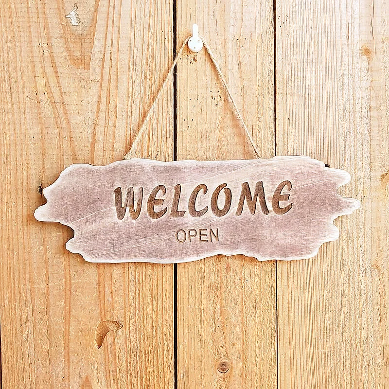 Rustic Wooden Welcome Sign