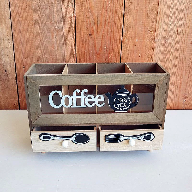 Rustic Coffee and Tea Storage Organizer