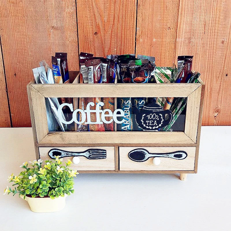 Rustic Coffee and Tea Storage Organizer