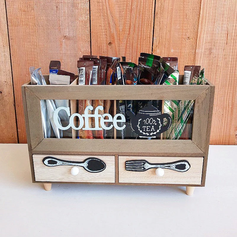 Rustic Coffee and Tea Storage Organizer