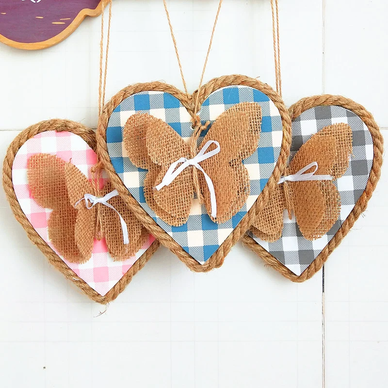 Heart-Shaped Decorative Wall Decor with Butterfly Motif