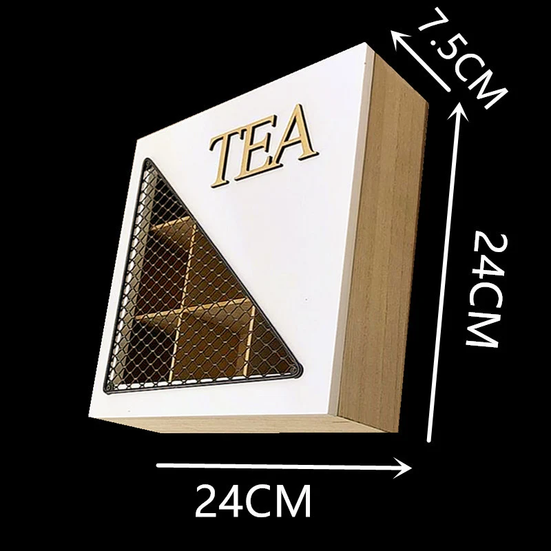 Decorative Tea Storage Box with Mesh Lid