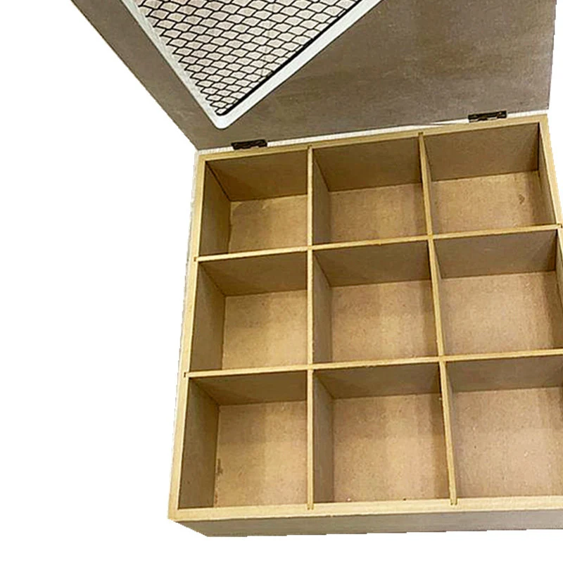 Decorative Tea Storage Box with Mesh Lid