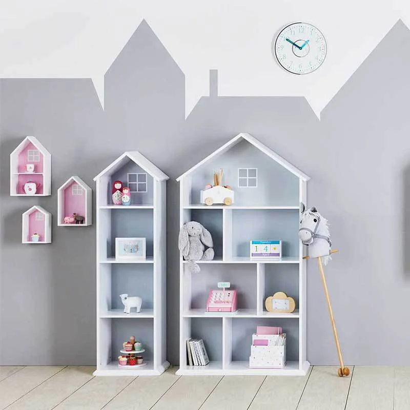 Decorative Multi-Compartment House-Shaped Shelf
