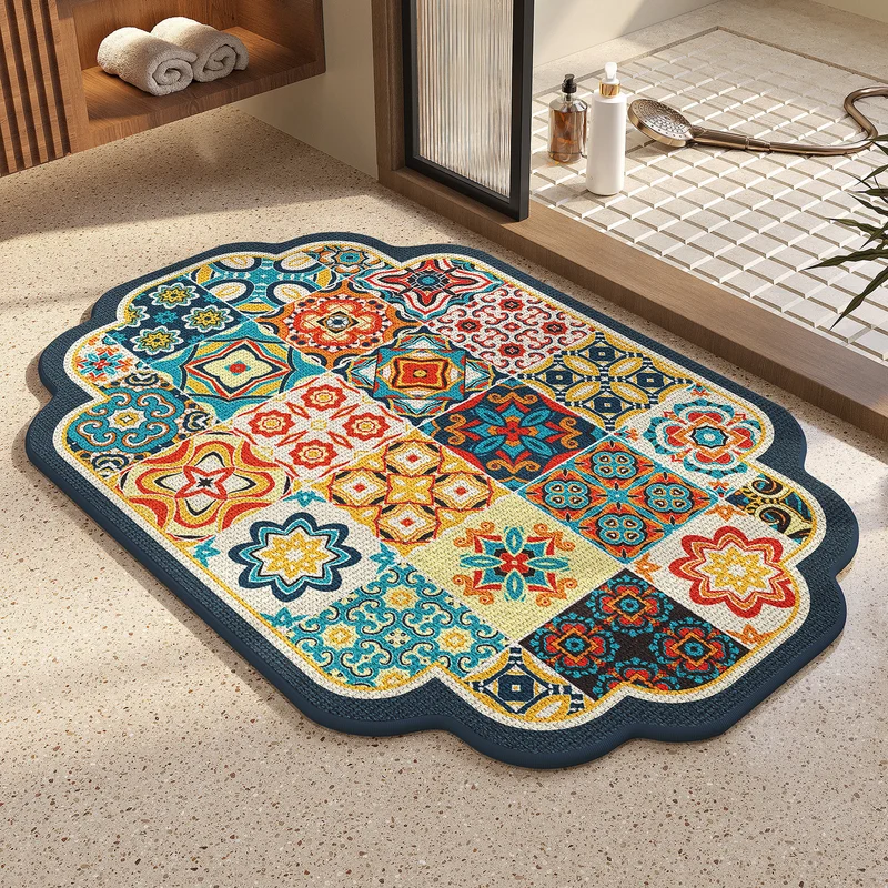 Vintage-inspired Pattern Bath Mat