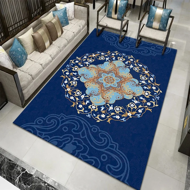 Vintage-inspired geometric pattern rug