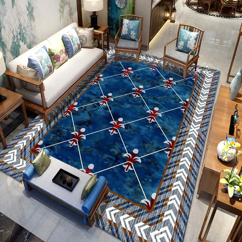 Vintage-inspired geometric pattern rug