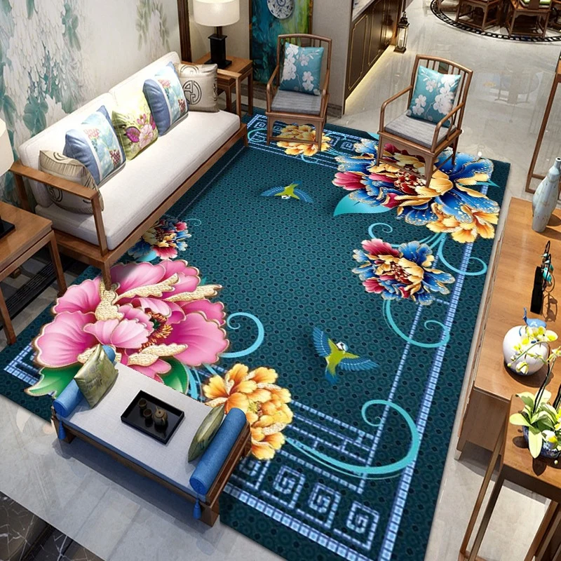 Vintage-inspired geometric pattern rug