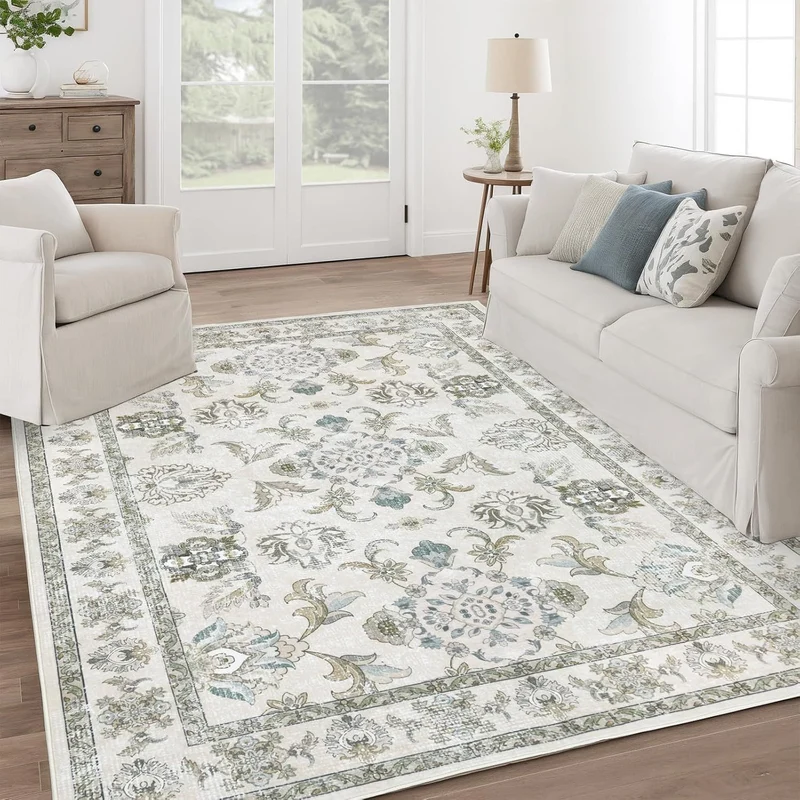 Vintage-inspired geometric rug
