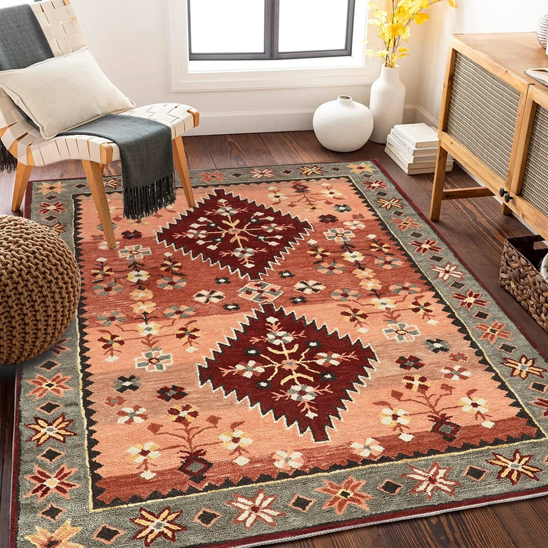 Vintage-inspired Floral Carpet