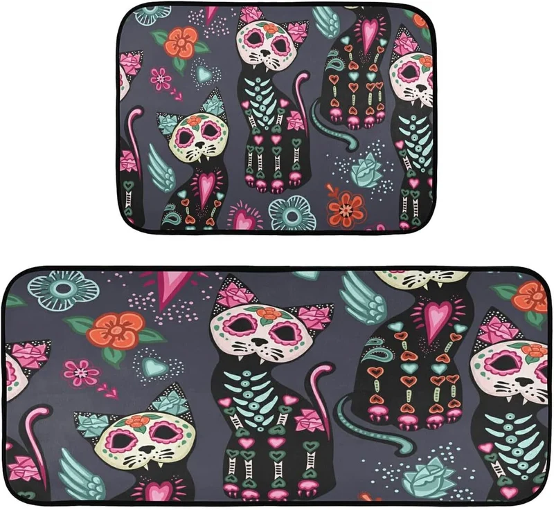 Vibrant Day of the Dead Decorative Rug