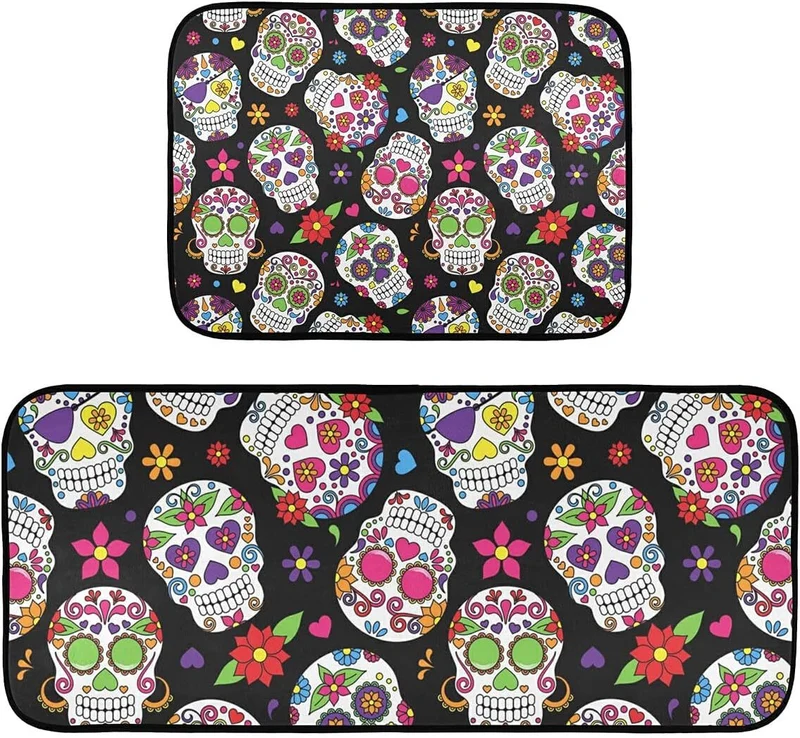 Vibrant Day of the Dead Decorative Rug