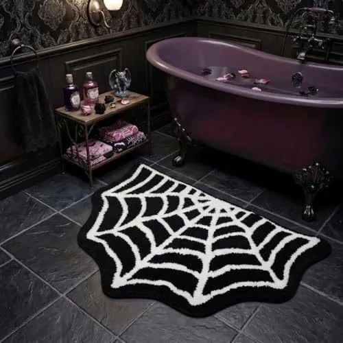 Spider web theme Bath mat