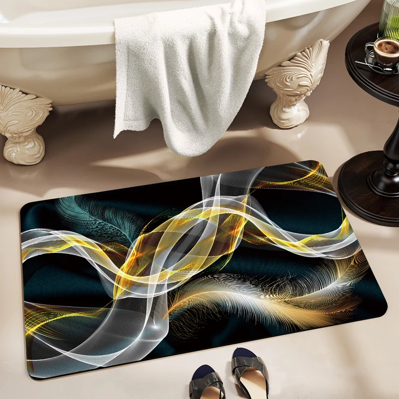 Soft Plush Abstract Bath Mat
