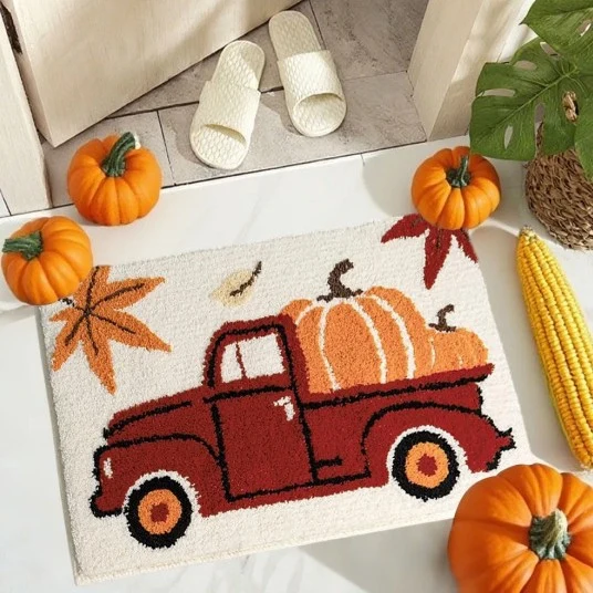 Pumpkin Theme Bath Mat