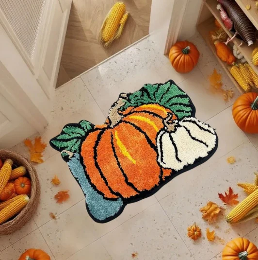 Pumpkin Theme Bath Mat