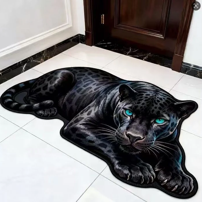 Plush Tiger-Shaped Carpet