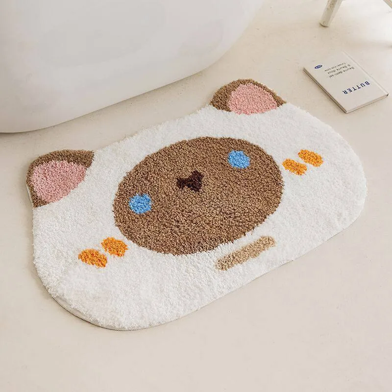 Plush Smiley Face Bath Mat